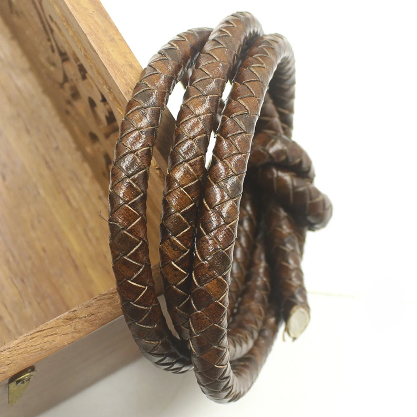 2meters Brown Braided Genuine Leather Bracelet Findings 3/4/5/6/8mm Round Leather Cord String Rope DIY Necklace Bracelet Making