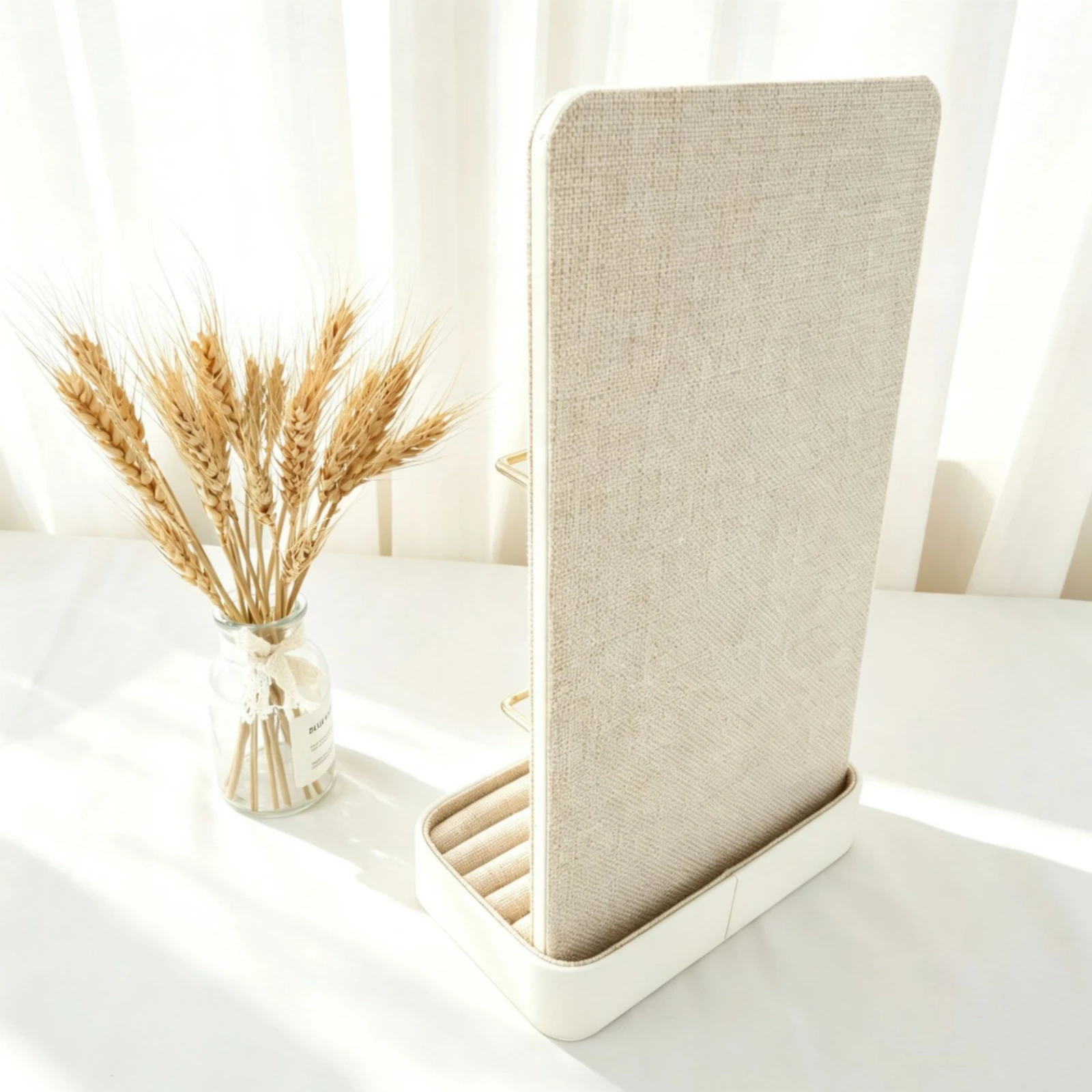 Jewelry Stand with Band Tray Multipurpose Countertop Jewelry Display Stand Wobble-without Non-Slip for Boutique Owners, Dresser