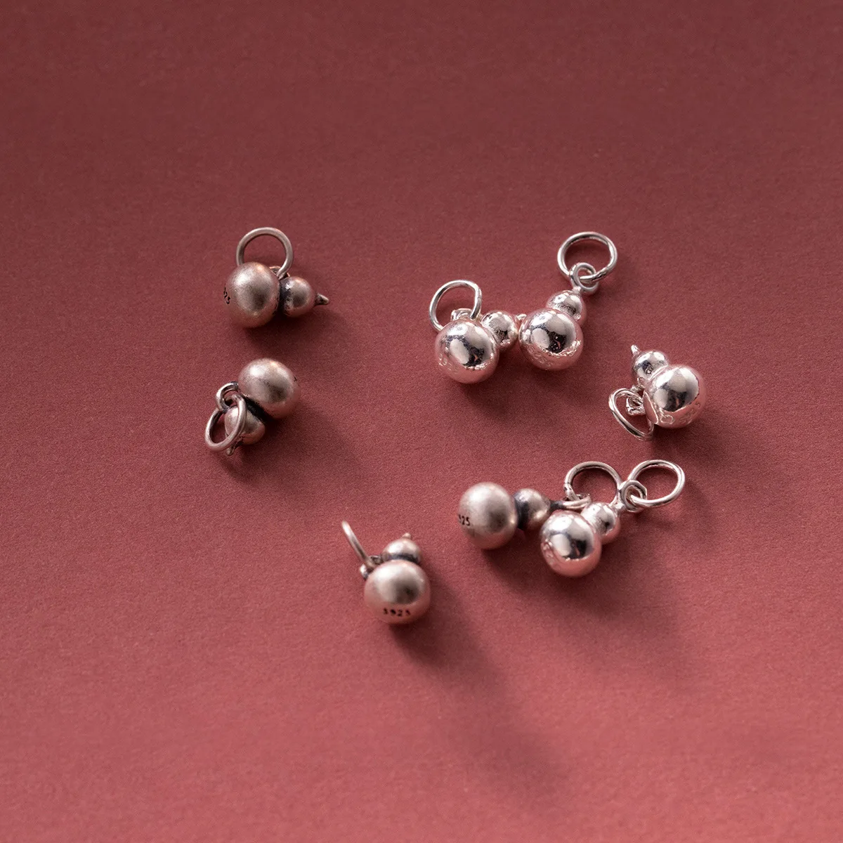 Charms 925 Silver Calabash Necklace Pendant Handmade DIY Accessories Charms for Bracelet Plata 925 Old Silver