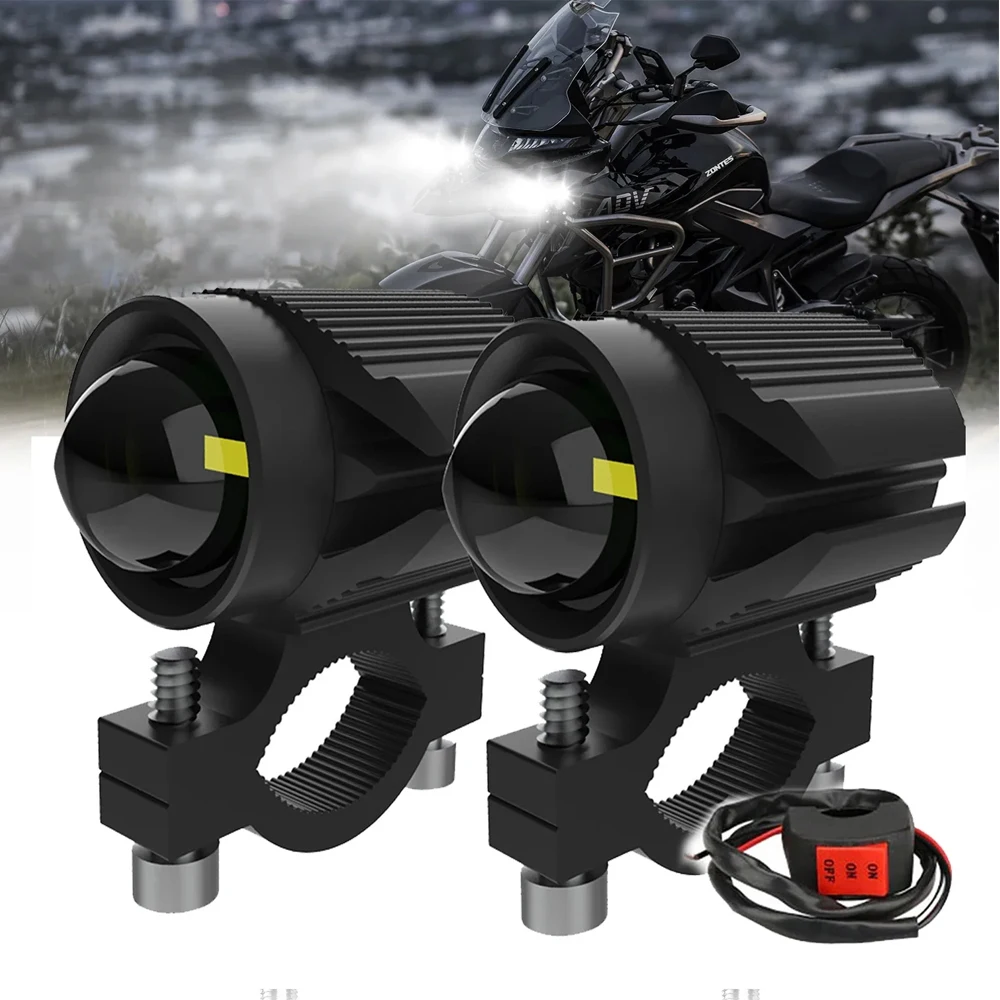 Pomocniczy reflektor LED motocykla LenS Led reflektor światła przeciwmgielne lampy 12 V-80 V 100 W dla Honda Yamaha Suzuki Hero Italika Jawa BMW