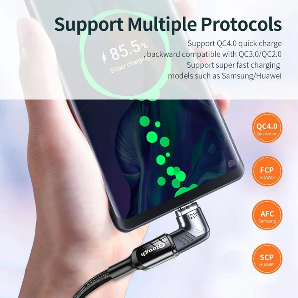 120W USB Type C To USB C Magnetic Adapter 90 Degree Fast Charging Magnetic Converter For Macbook iPad Pro Switch Samsung