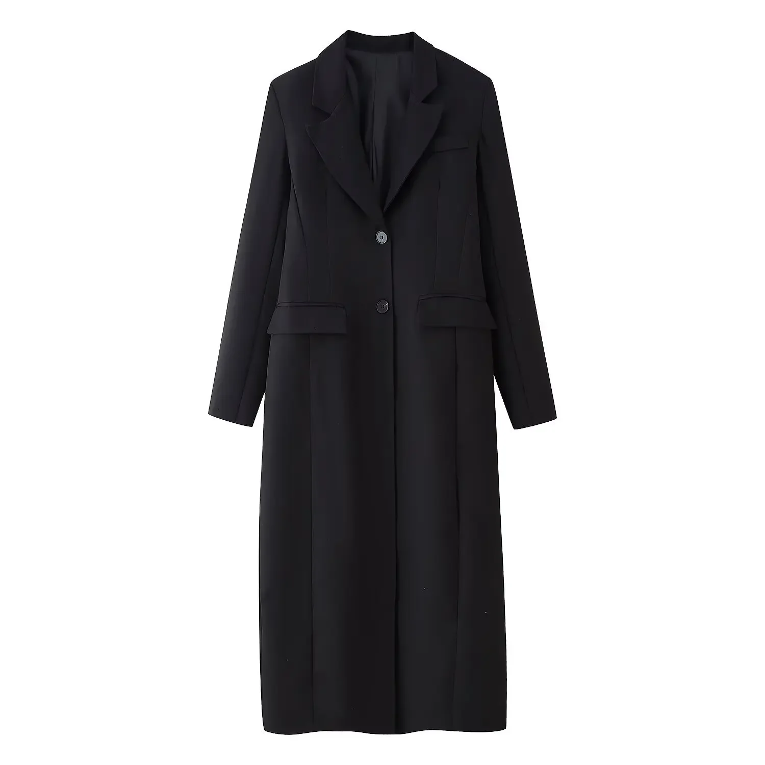 

Spring Fall New Long Trench Coat Slim Fit Lapel Long Overcoat Fashion Temperament Outwear Women's Windbreaker V-Neck Waist Cinch