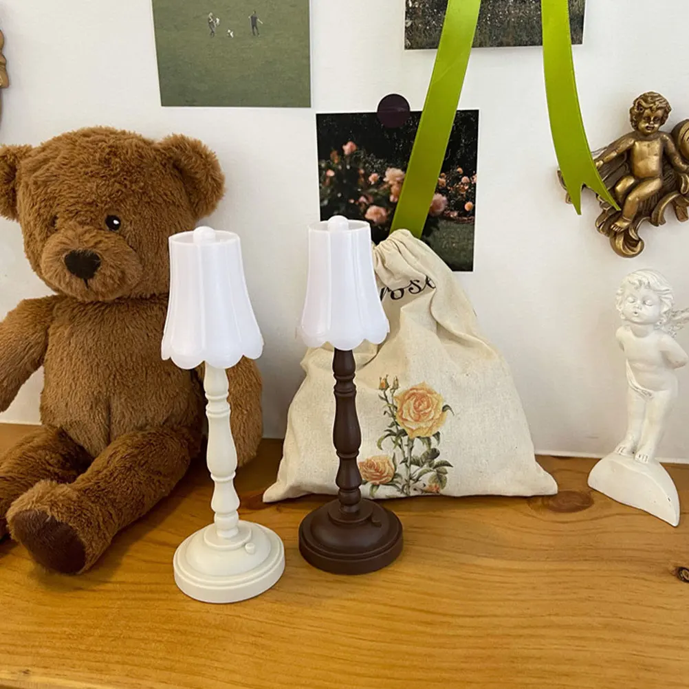 

2pcs Retro Night Light Vintage Style Bedside Lamp Warm Eye-Caring Light Bedroom Decorative Lamp For Dorm Home Decoration