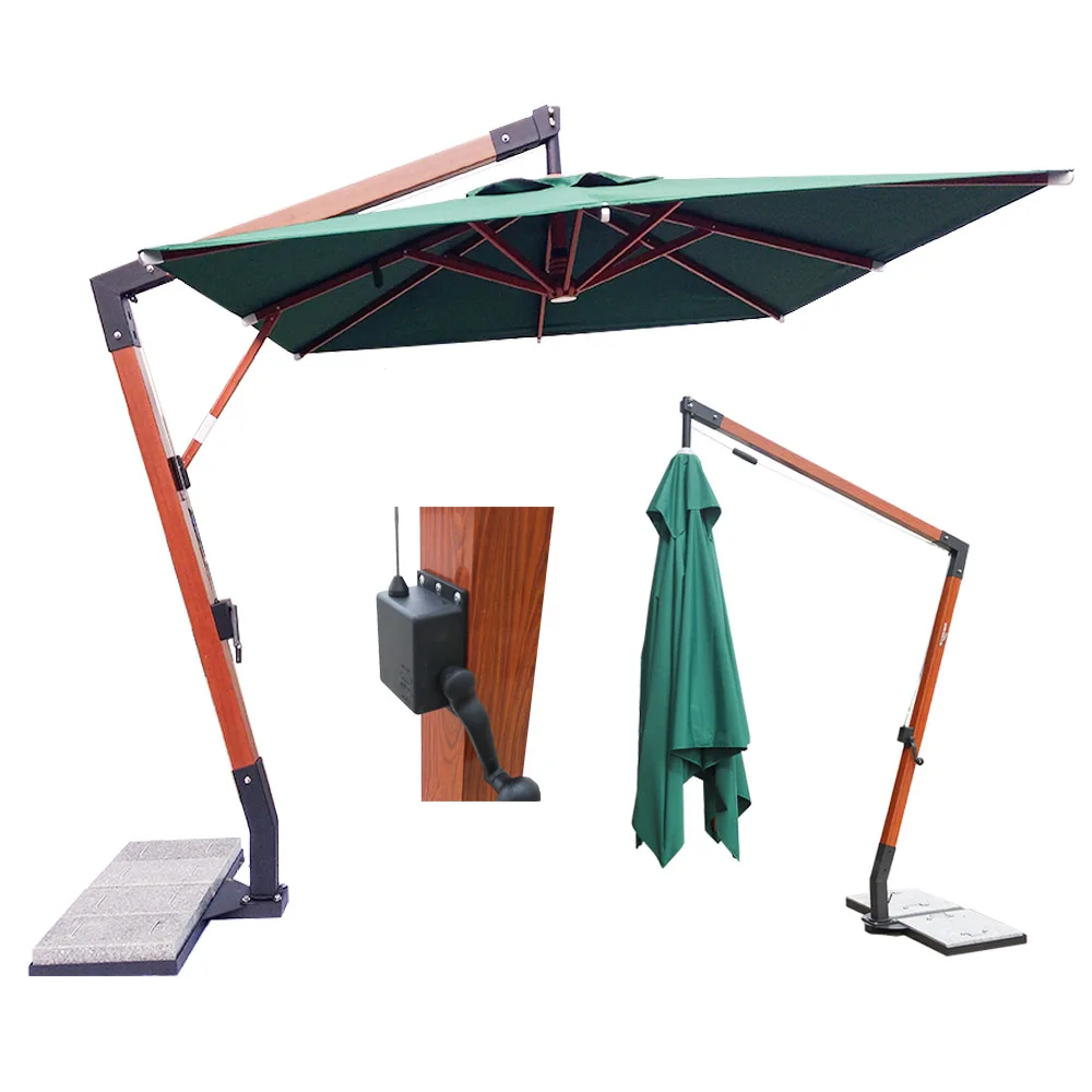 Luxury Factory Wholesale Large Custom Logo Hanging Cantilever Umbrella Parasol Outdoor Beach Market Pool Hotel Patio Umbrella