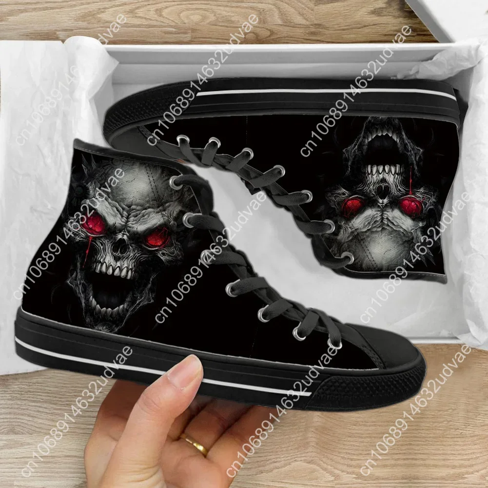 Gothic gebrannter Schädel Design leichte High-Top-Leinwand Schuhe Männer Frauen lässig atmungsaktive Turnschuhe Board Schuhe Zapatos