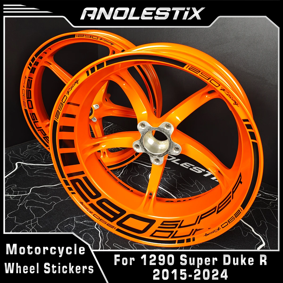 

AnoleStix Reflective Motorcycle Wheel Sticker Hub Decals Rim Stripe Tape For KTM 1290 Super Duke R 2015-2024