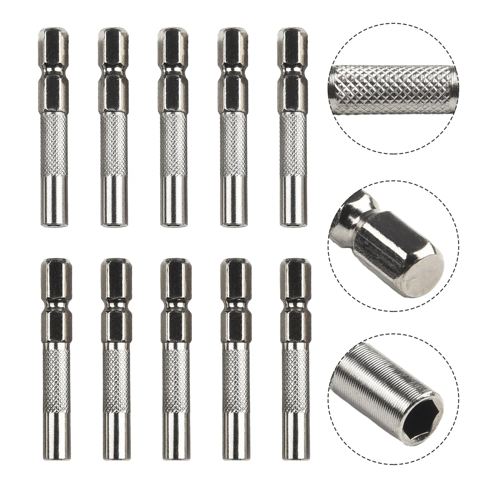 10pcs Hex Shank 6.35mm Insert Bit Adapter To 4mm Electric Screwdriver Socket Holder Micro Bit Adapter 1/4