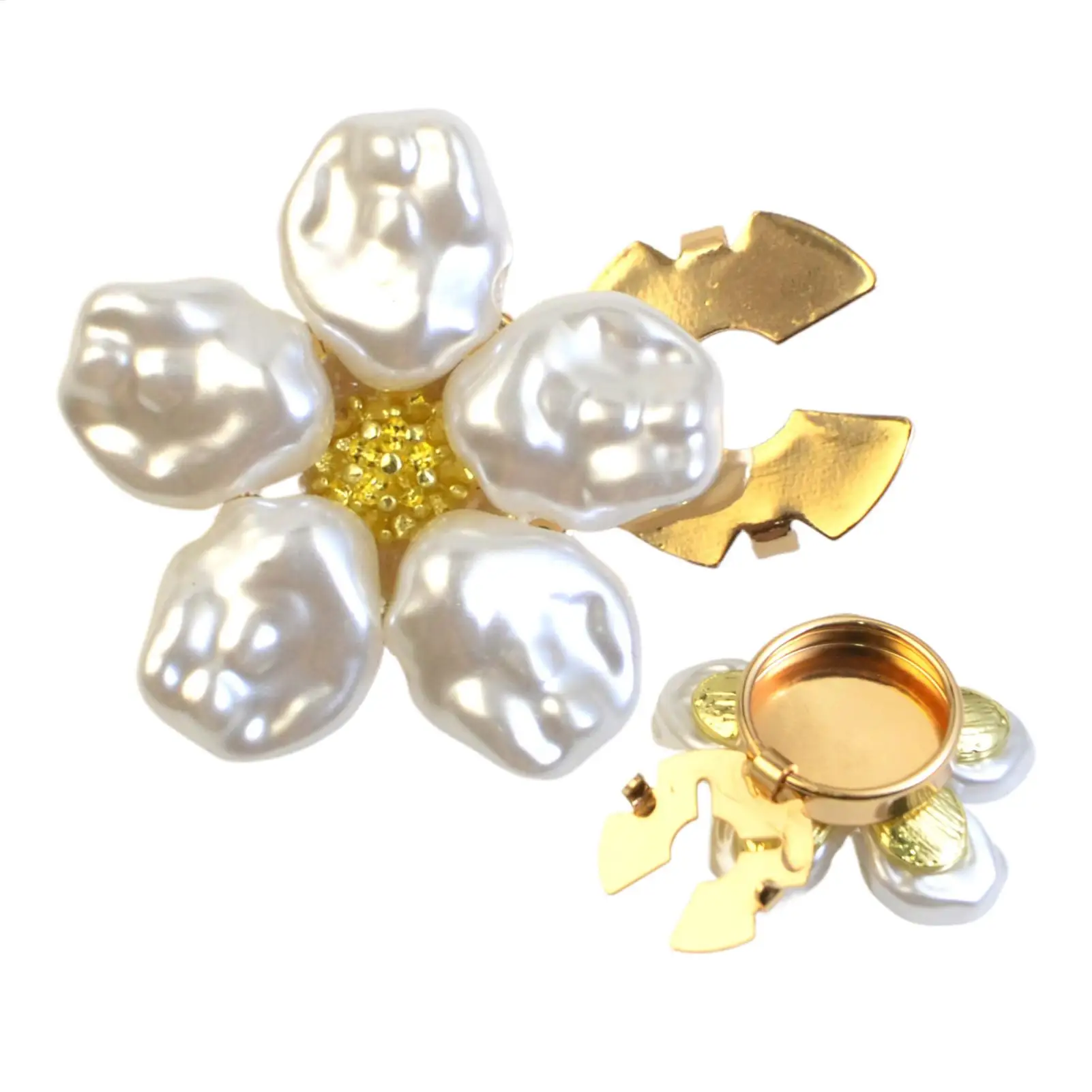 Jeweled Button Covers Alloy Faux Pearl Flower Pearl Button Covers Shirt Sleeve for Formal Banquet Occasions Elegant Accessories