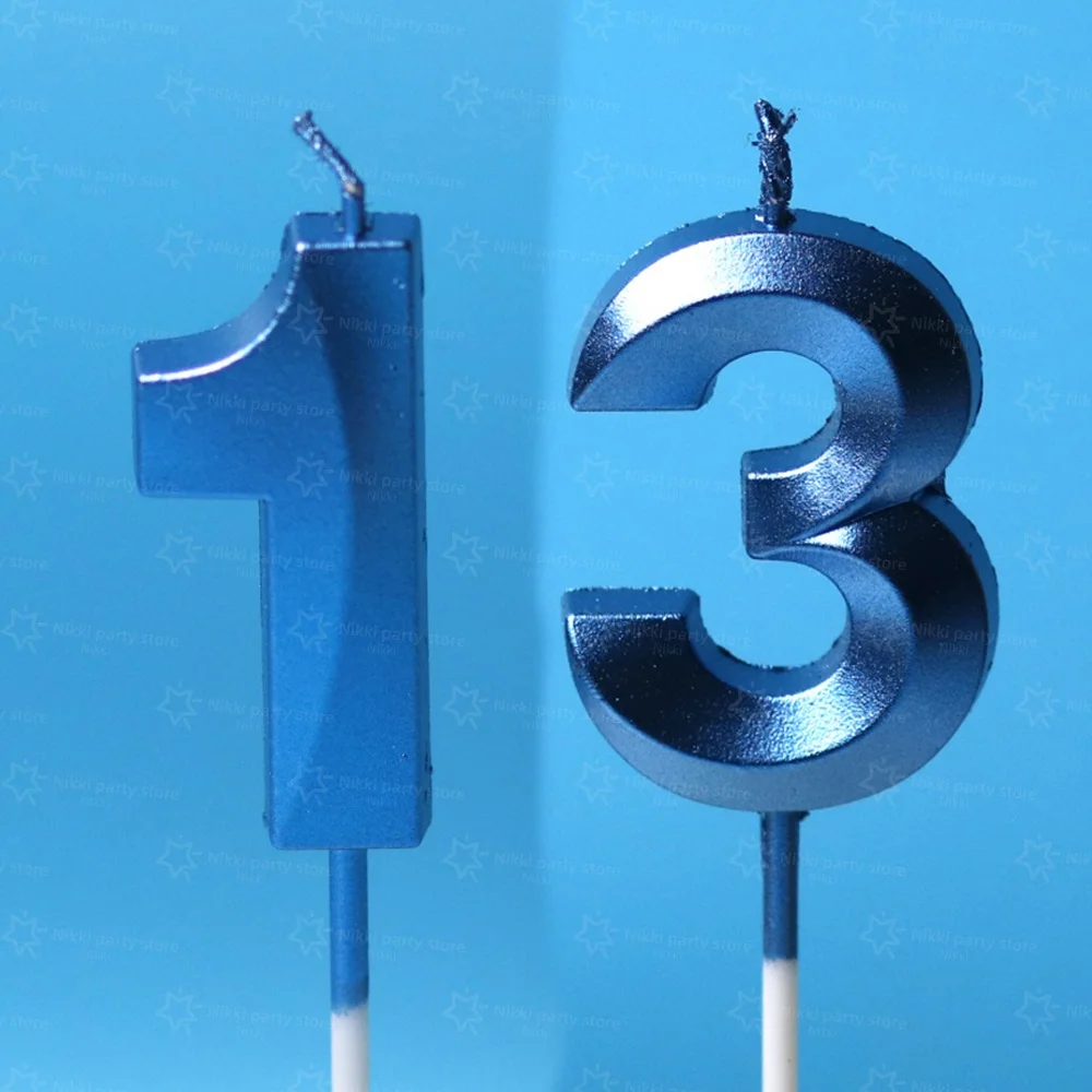 Blue Opera House Candles Number Creative Birthday Cake Cartoon Characters Holiday Decorations Cake Party Digital Candles