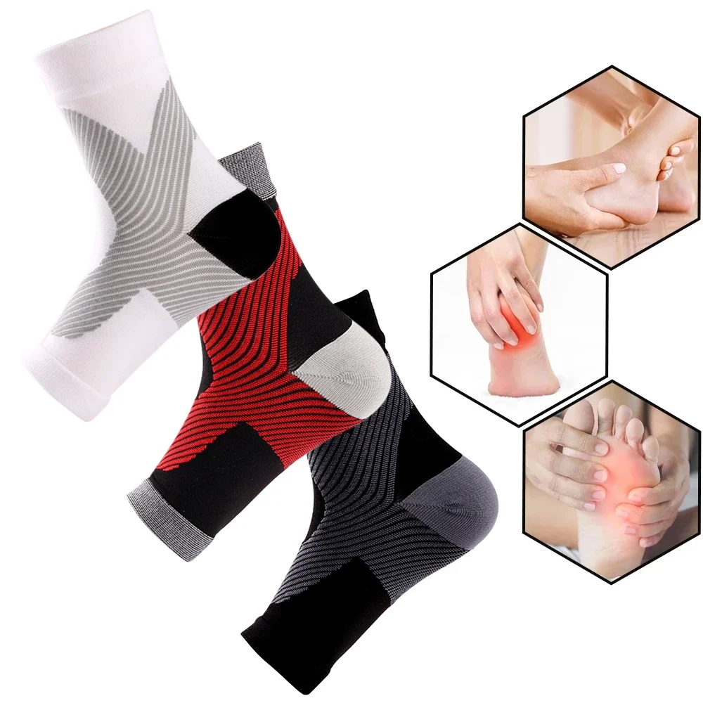 1 Pair Ankle Brace Neuropathy Soothe Compression Socks Sleeve Support Socks for Swelling Plantar Fasciitis Sprain for Women Men