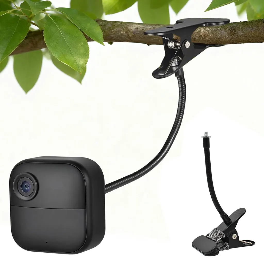 

Clip Mount for Ring, Blink, Eufy, Nest, Wyze & Arlo - 15cm Gooseneck Arm, Flexible Clamp, Indoor/Outdoor