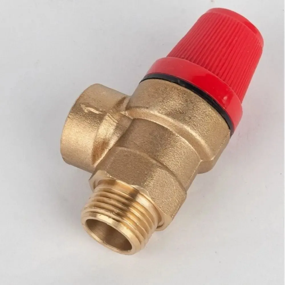 New Brass Automatic Drain Valve Wall-mounted 3/5/6 Bar Solar Safety Valve with Meter Pressure Valve Solar Water Heater Systems