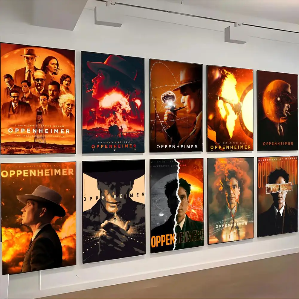 Oppenheimer Movie Historical Drama Poster Self-adhesive Living Room Bedroom Party Bar Decor Moisture-proof Fade-resistant