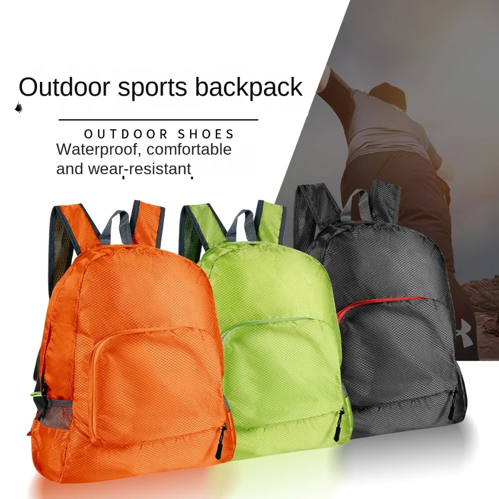 Large Capacity Foldable Ultralight Backpack Zipper Polyester Outdoor Sports Daypack Travel Bag Lightweight Sports Knapsack Men