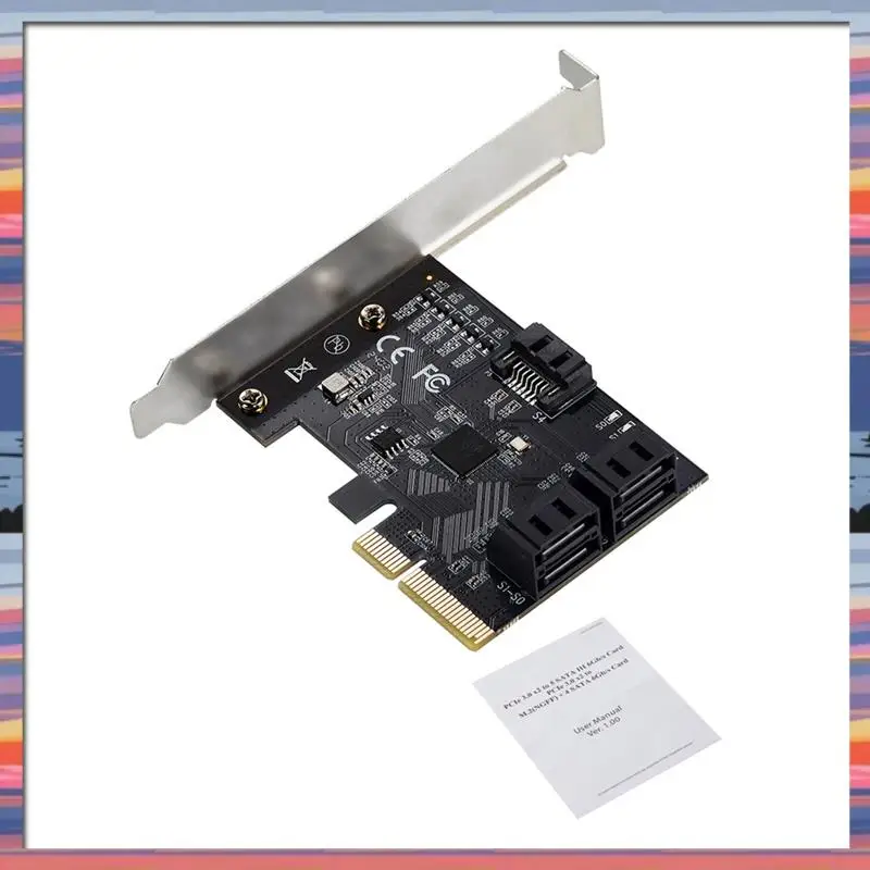 AC18(Guaranteed) 5 Port SATA III PCIE X4 To SATA 3.0 PCI Express Converter Computer Hard Disk SATA Expansion Card Adapter JMB585