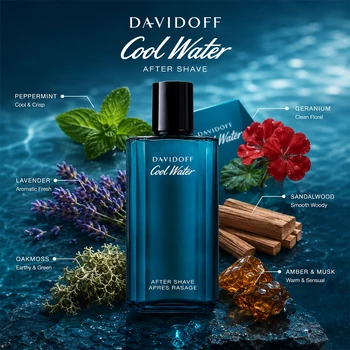Davidoff Cool Water After Shave Lotion 125ml& 75ml Man's skincare 2