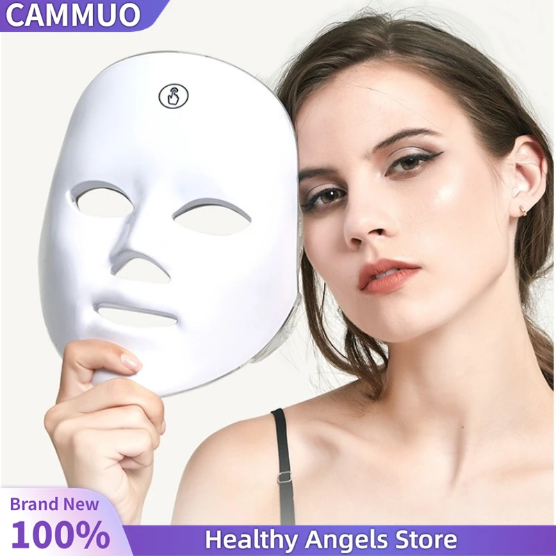 Rechargeable Facial LED Mask 7 Colors LED Photon Therapy Beauty Mask Skin Rejuvenation Home Face Lifting Whitening Beauty Device