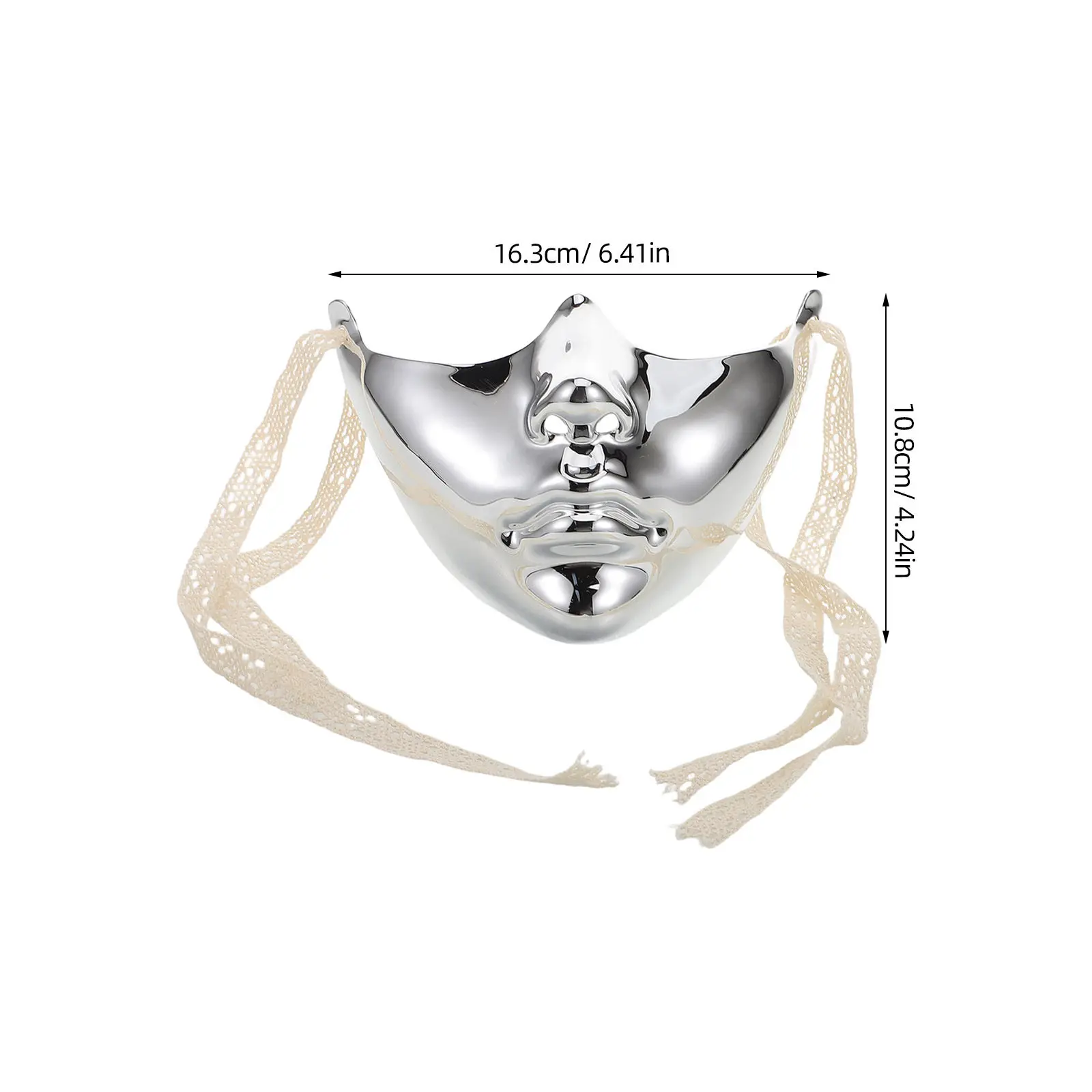 Mechanical Plastic Punk Half Face Mask Irregular Lower Face Halloween Costume Cosplay Party Accessories for Men Women