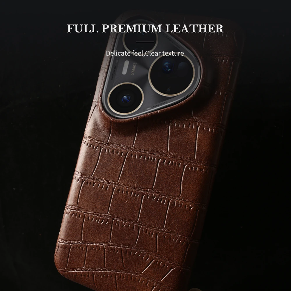 حافظة لهاتف هواوي بورا 80 70 برو الترا P60 P50 P40 P30 P20 Pro غطاء حماية خلفي صلب من الجلد Funda