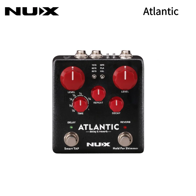 Pédale NUX Atlantic NDR-5, effets pour guitare électrique, algorithmes de delay et de réverbération, accessoires pour guitare