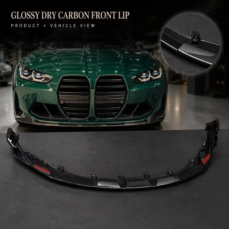 for M3 G80 M4 G82 Front Lip Dry Carbon Fiber Front Bumper Corner Appearance Upgrade Kit