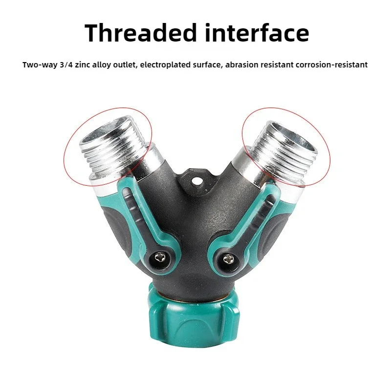 Y-Type Zinc Alloy Hose Splitter Double Way Joint One Split Two Faucet Diverter Garden Accessories Internal Thread Water-Diverter