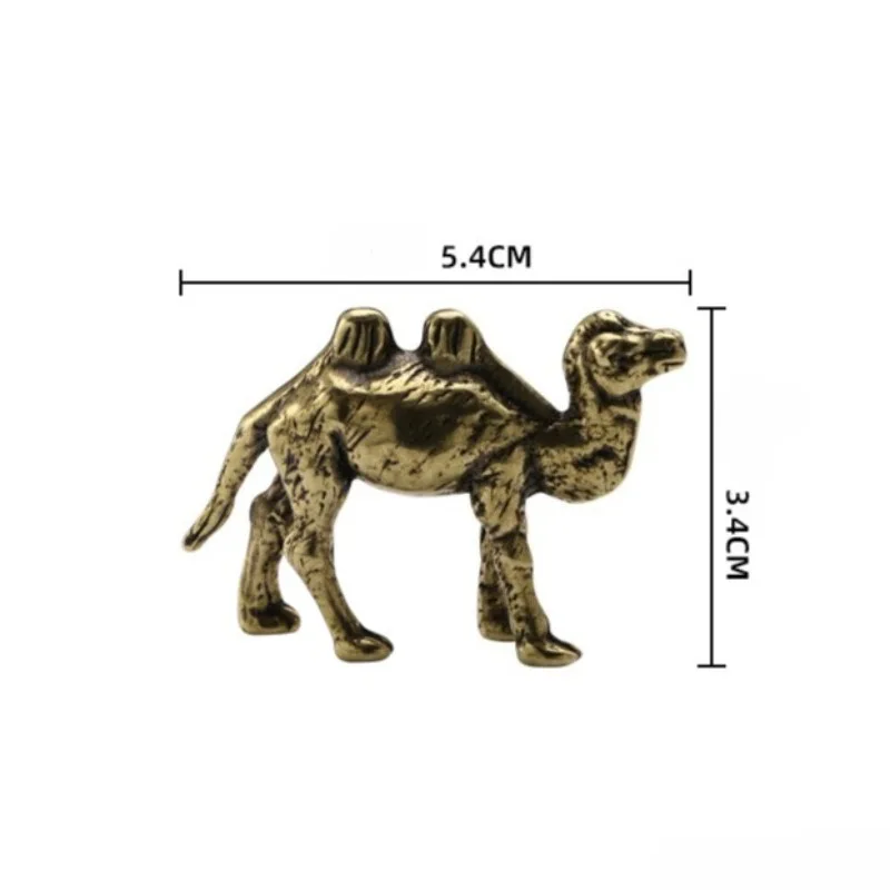 1 PC Solid Brass Camel Figurine Tea Pet Desk Ornament Home Office Living Room Decor Copper Animal Craft Art Collection Present