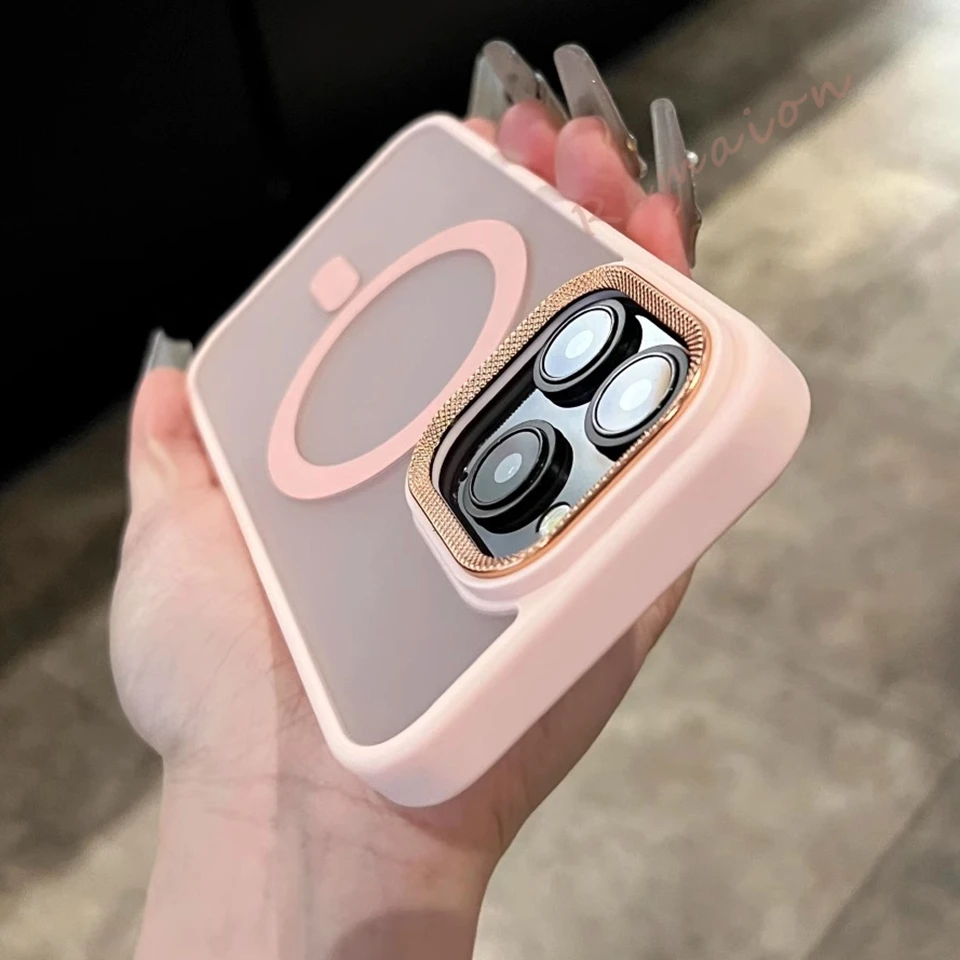 Luxury Matte Magnetic Phone Case For iPhone 15 14 16 Plus 11 12 13 16 Pro Max Magsafe Wireless Charge Protector Hard Cover
