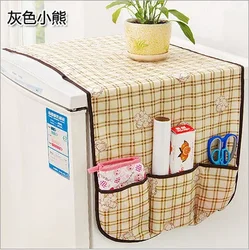 1PC Washing Machine Cover Fridge Dust Cover Cotton Linen Refrigerator Organizer Dust Covers Home Cleaning Home