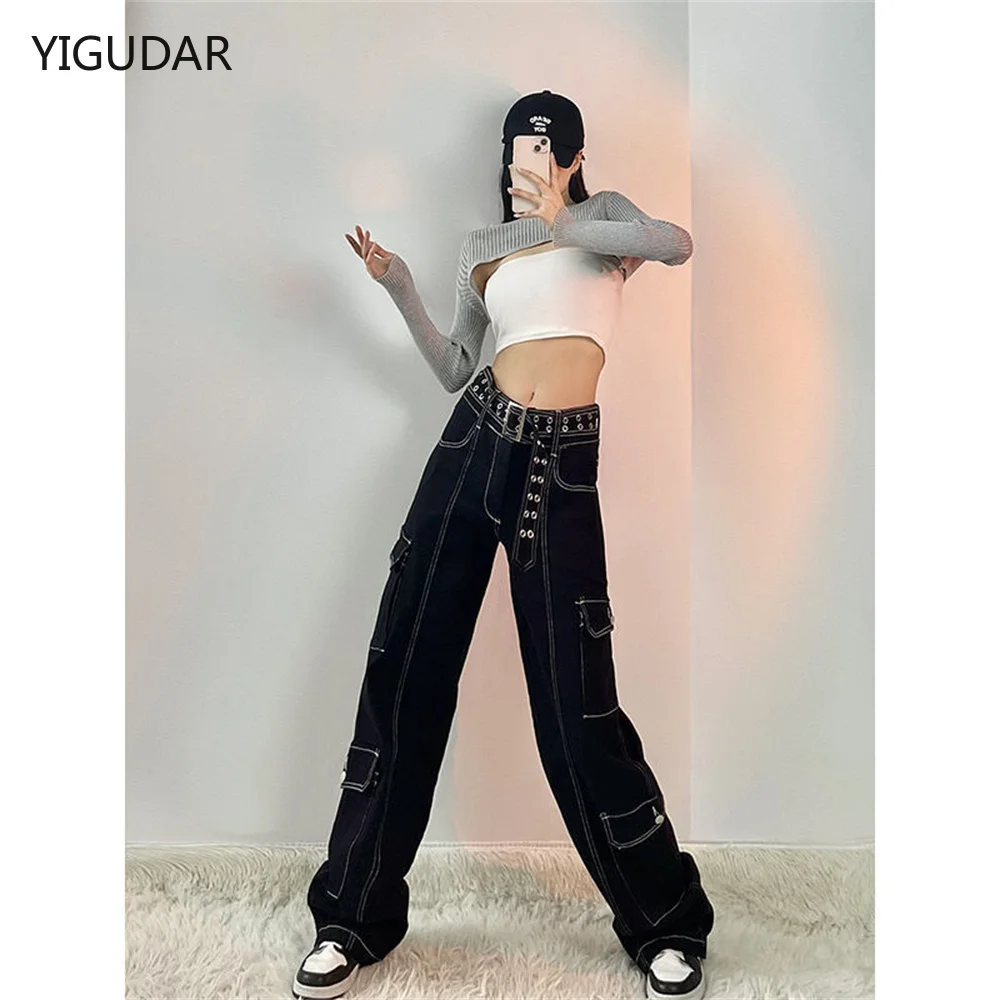 

Woman Jeans High Waist Clothes Wide Leg Denim Clothing Streetwear Vintage Quality Straight Pants straight leg wide leg jeans