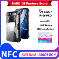 FOSSiBOT F106 PRO 15GB(8+7) 256GB Rugged 12000mAh 3W Camping Light 6.58”FHD Android 14 NFC Loud Speaker Global Version
