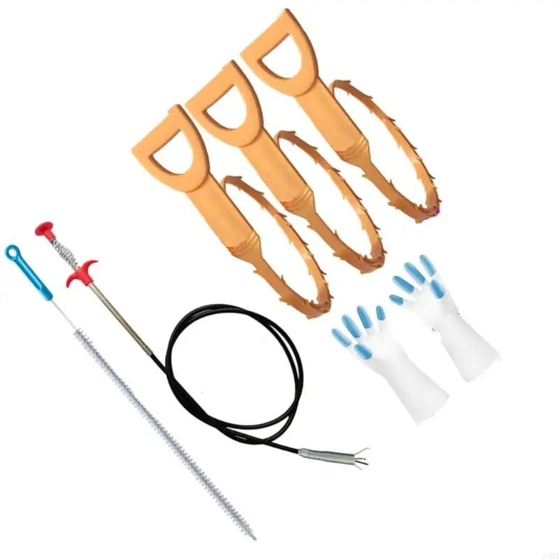 

24BA Портативный набор вантузов для унитаза D-образной головки, повышающий маневренность, инструмент для чистки канализации в и