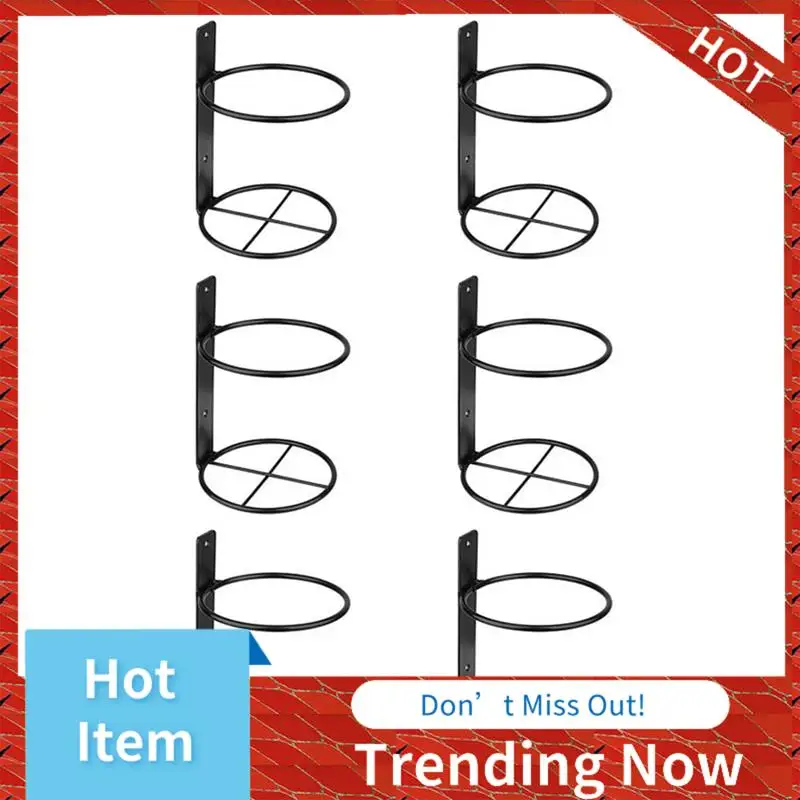 24-Hour Delivery Office Home Kitchen Bar Cabinet Wall Mounted Metal Wine Rack 6Pcs Black Easy To Install