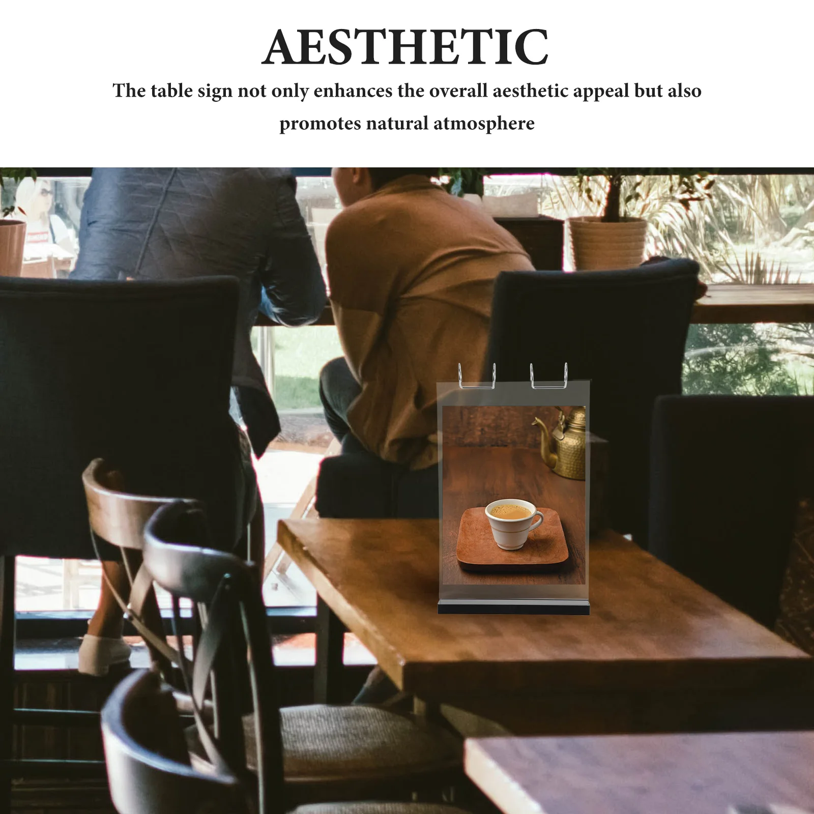 Menü-Display-Rack, transparenter Acryl-Schilderhalter im A4-Format, doppelseitiger Tischständer für Café, Teeladen, Poster-Display-Ständer