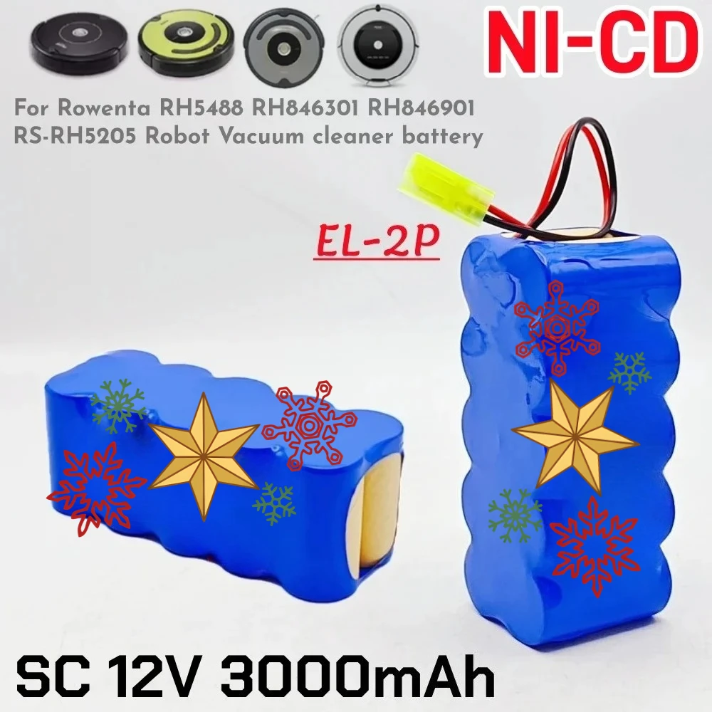 

RH5488 12 В SC Ni-CD 3000 мАч аккумуляторная батарея для Rowenta, робота-пылесоса, 12 В, RH846301, RH846901, RS-Rh5205