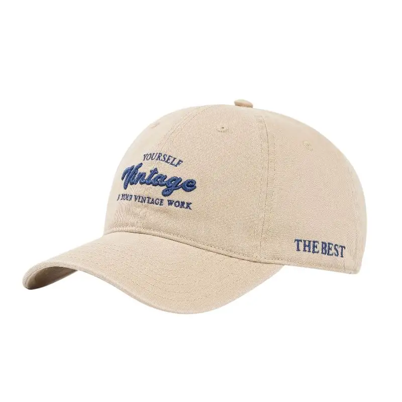 1 Stück 3D-Buchstaben-Design Baseballkappe Vintage Braun Entenschnabelmütze für Damen und Herren Sommer Streetwear Trucker-Mütze – Detail 4