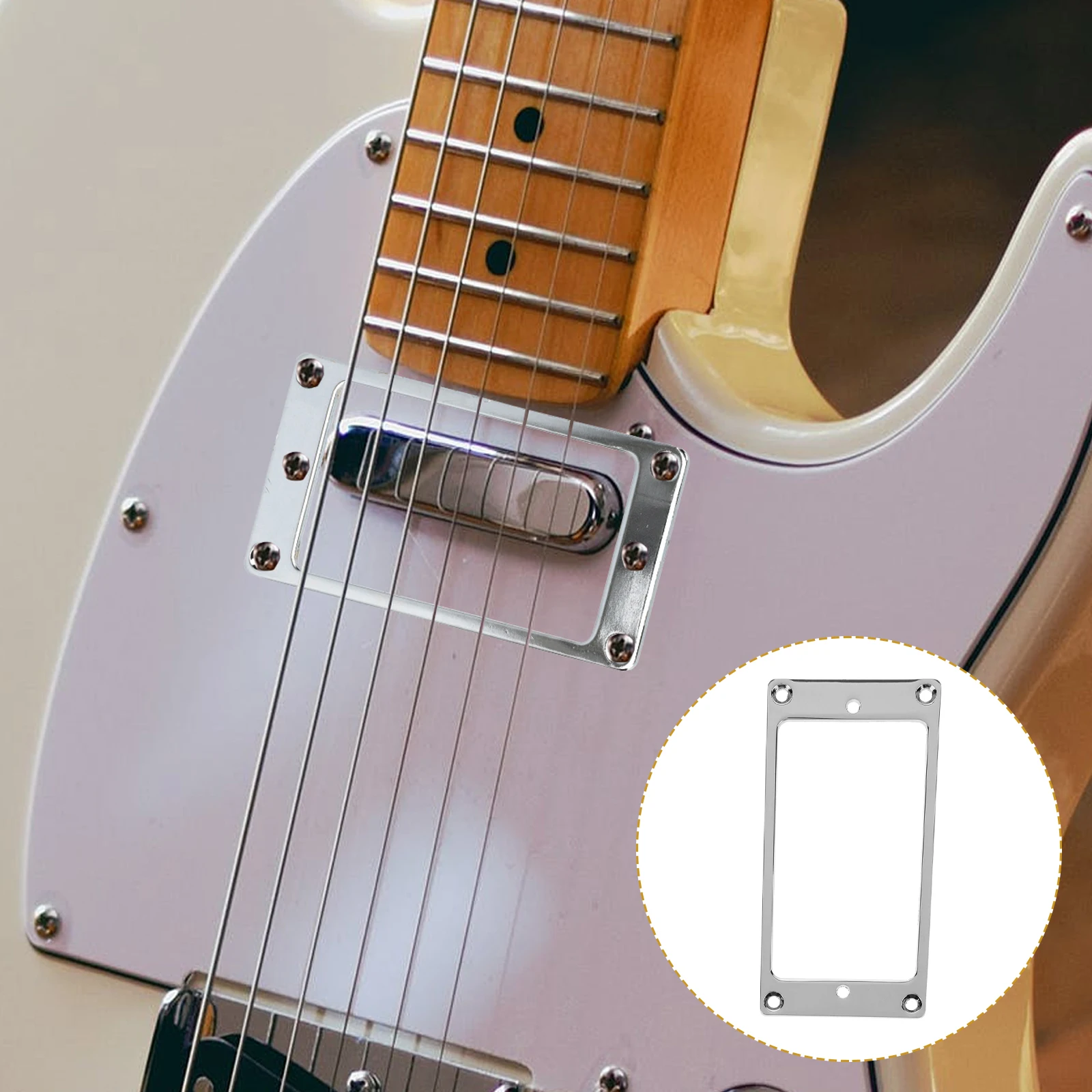 

2 Pcs Electric Guitar Guard Plate Pickup Covering Frame Truck Durable Iron Mounting Rings for