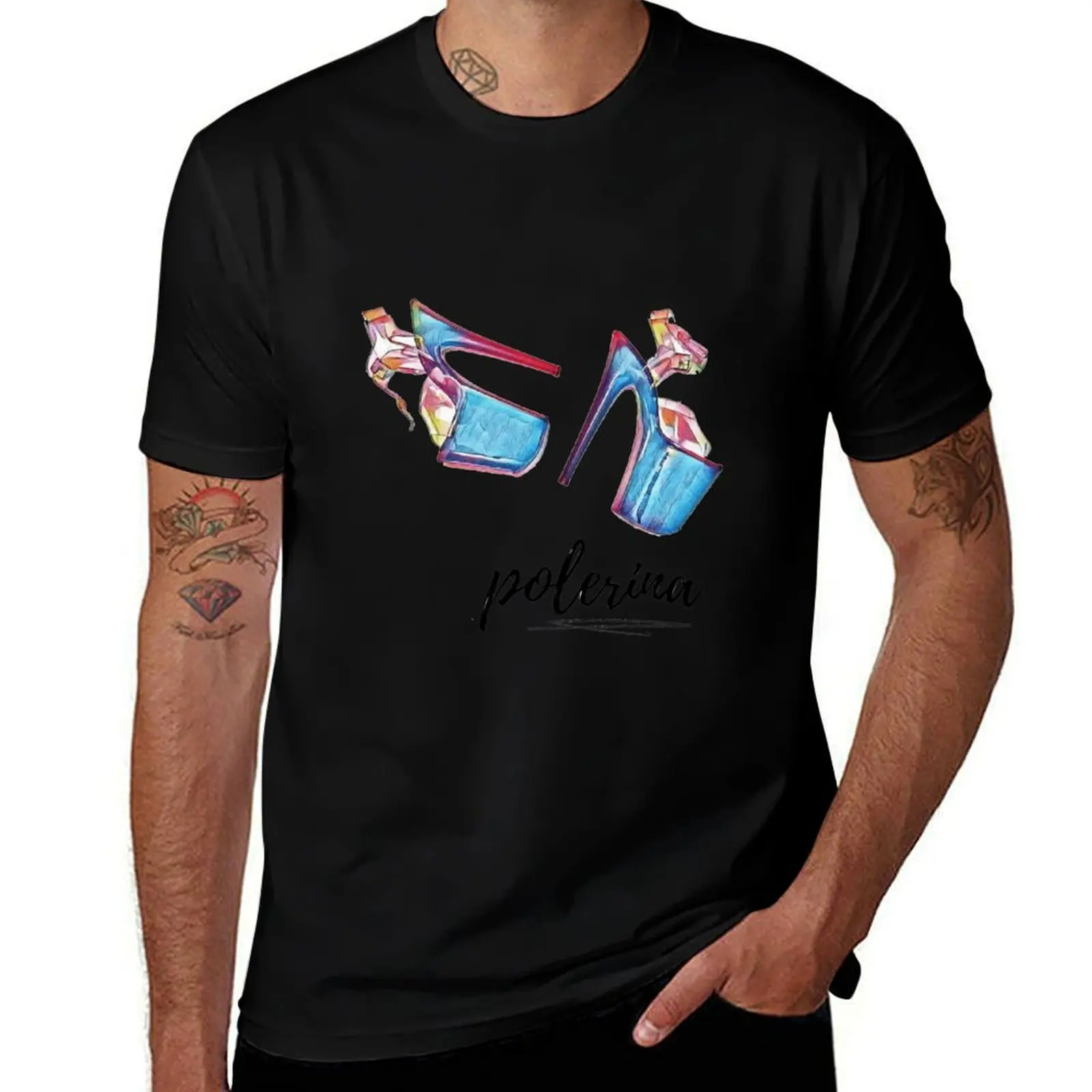 

Polerina Pleaser Shoes Blue Sandals T-Shirt topping graphic t shirts Short sleeve tee anime tshirt big and tall t shirts for men