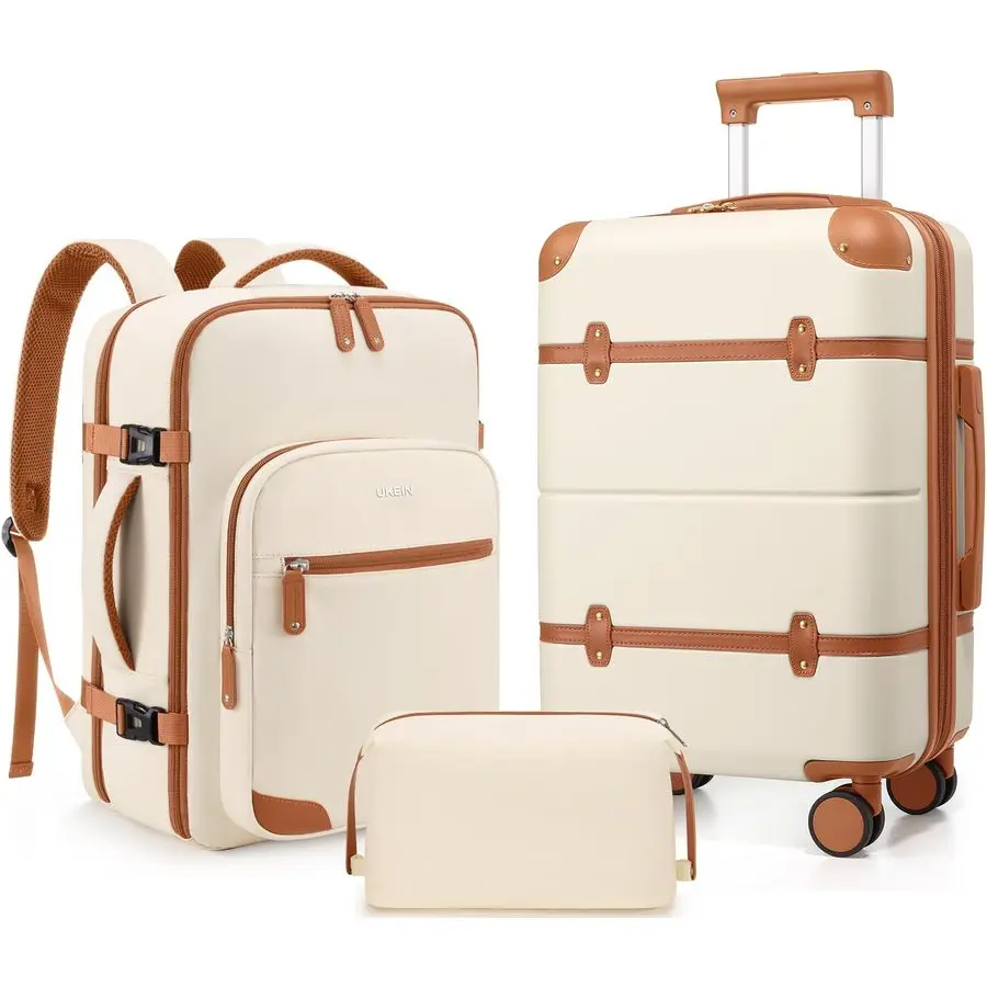 

Sets 3 Piece, Expandable 100 PC Hardshell Suitcase with Spinner Wheels, 20in Suitcase Set with TSA Lock for Women, Carry On Lugg