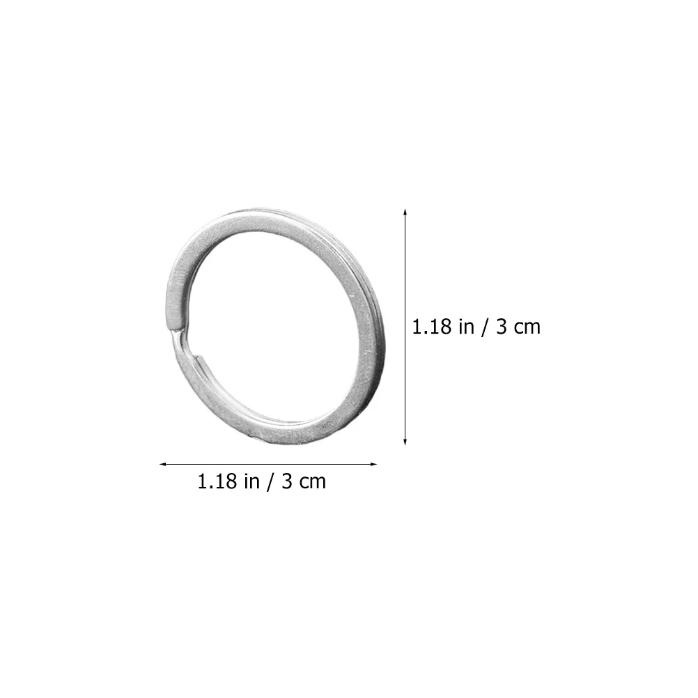 

100Pcs Metal Key Rings Flat Design Heavy Duty Key Chain Rings for Handmade Projects Round Keychains Attachments