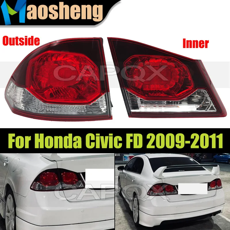 Luz traseira do carro lanterna traseira para honda civic fd 2009 2010 2011 luz de freio amortecedor traseiro lanternas traseiras luz traseira