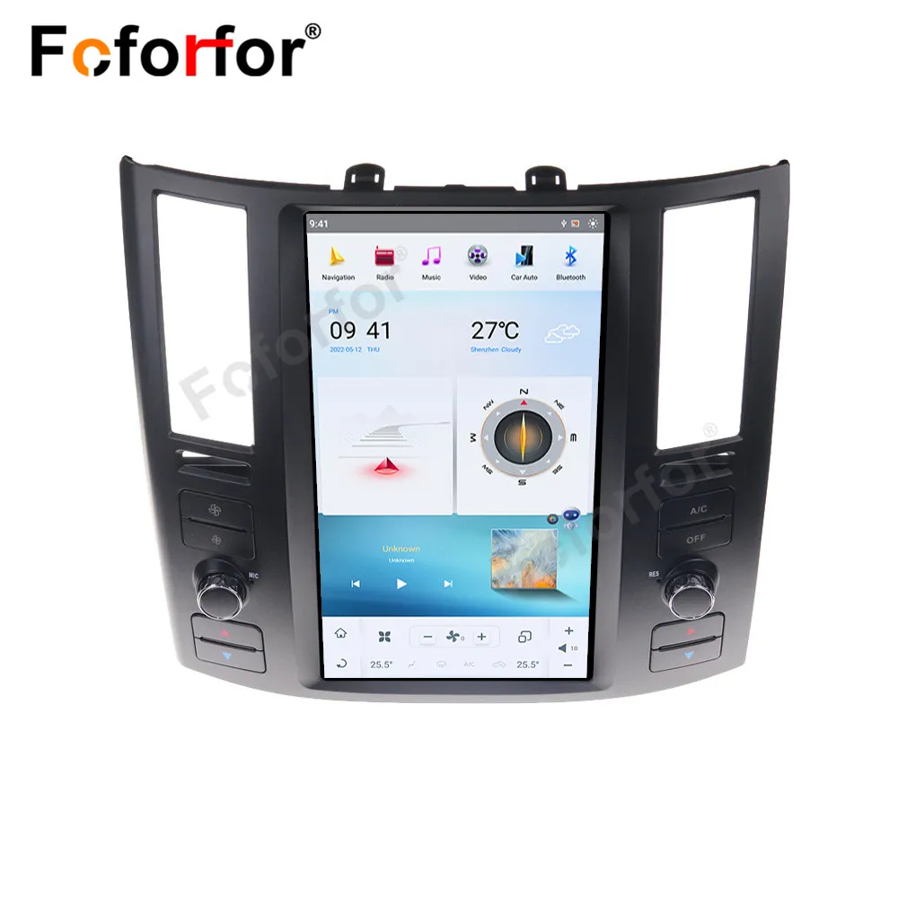 Qualcomm QLED Android13 For Infiniti FX35 FX45 2004-2008 Vehicle Screen Car Multimedia Stereo Player Carplay Radio GPS Navigator