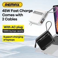 REMAX 45W Power Bank Portable Fast Charging 15000mAh For iPhone 16 MacBook 15 iPad Laptop Tablet Mobile Phone Mini PowerBank AC