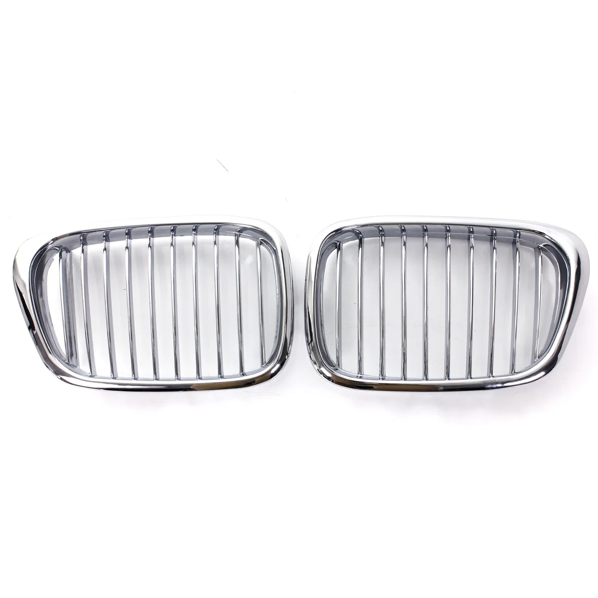 All Chrome Car Front Kidney Grille Chrome Plating Grill For BMW 5-Series E39 Sedan 1997-2003 Front Hood Grill Kidney Grilles