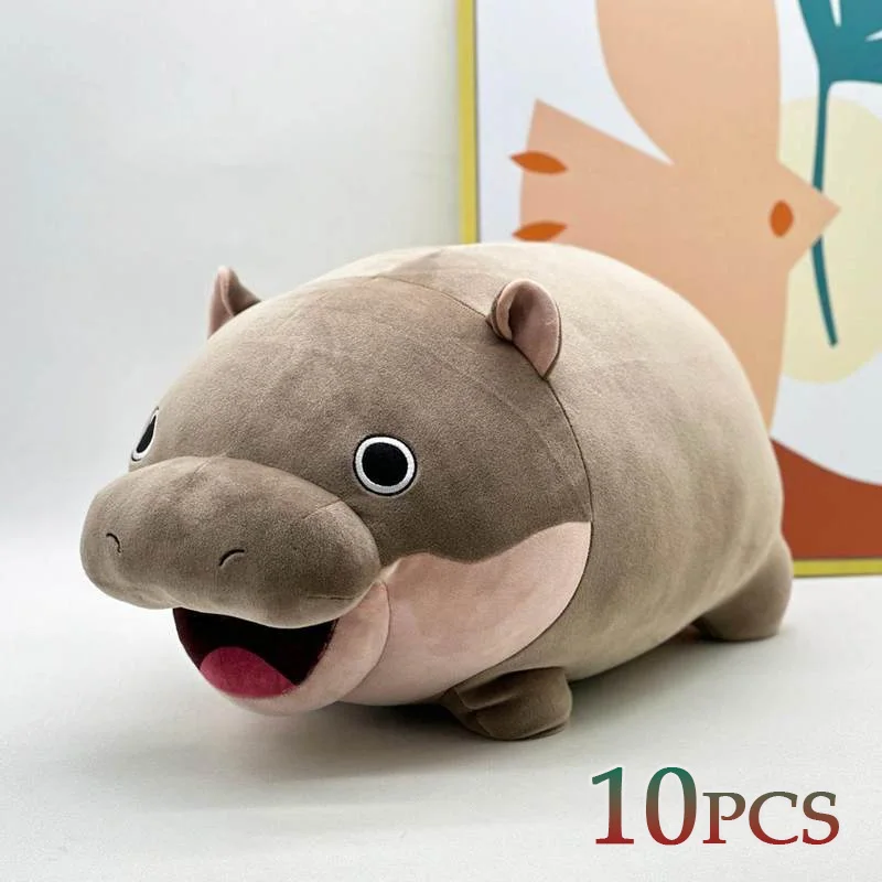 New Moo Deng Plush Toy Cute Baby Hippopotamus Plushie Doll Kawaii Influencer Animal Soft Stuffed Pillow Doll for Children Gift