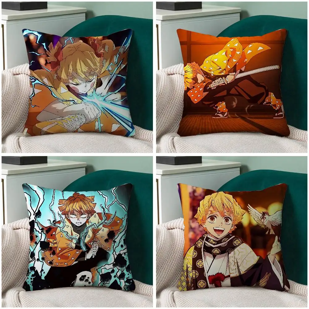 

Anime Cute H-agatsuma Zenitsu-S Pillow Case Throw Pillow Cover Nordic Vintage Style Cushion Covers Home Living Room Sofa Couch