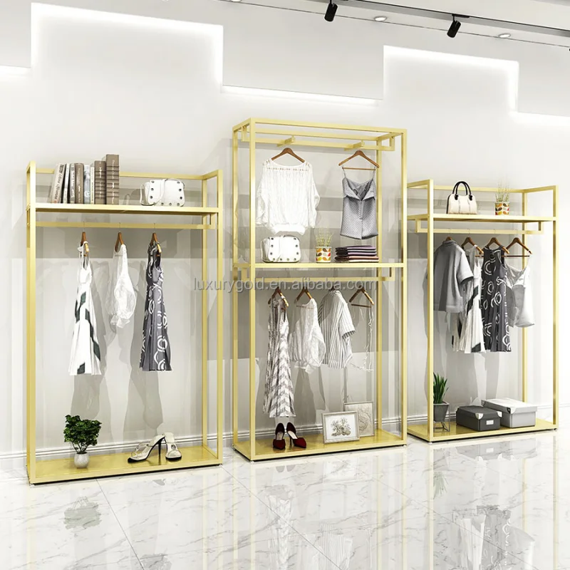 custom.Boutique Custom Modern Simple Stainless Steel Children Clothes Rack Display Stand Clothes Kids Clothing Shop Racks