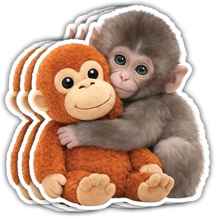 

Наклейка-мем «Ударь обезьяну» — милая злобная обезьянка-малыш для бутылок с водой, ноутбуков и ежедневников — вирусный стикер с животным-персонажем