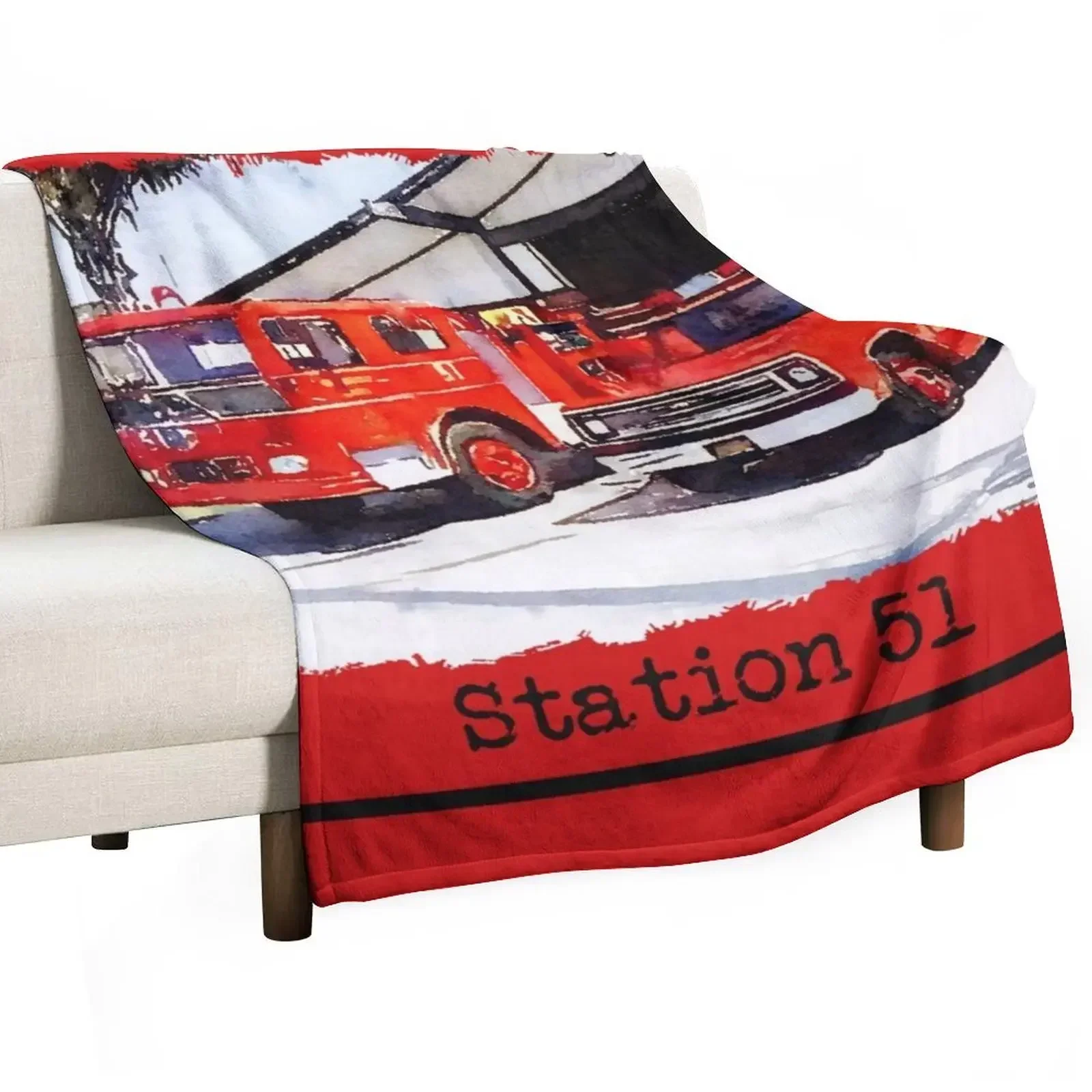 Fire Station 51, Emergency TV Show, Firetruck Throw Blanket Retros Designers Softest Personalized Gift Blankets