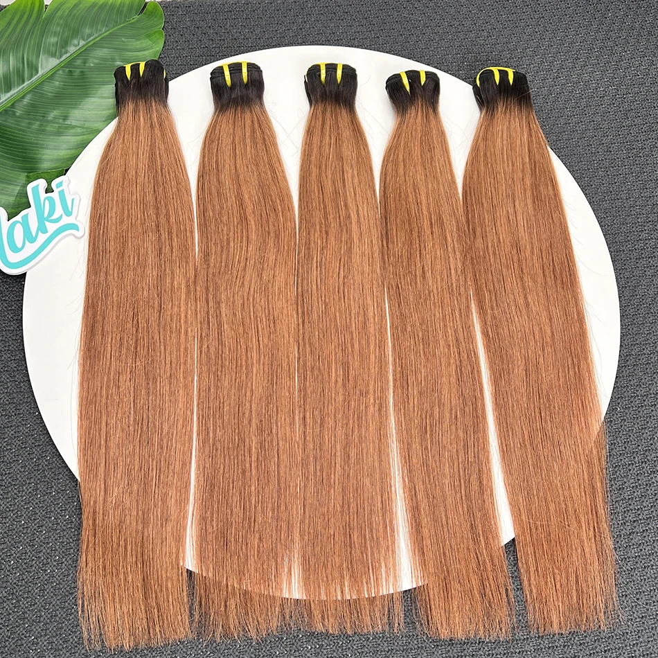 Straight Human Hair Bundles T1B/30 Color Ombre Colored 20-24 Inch 100grams 100% Virgin Human Hair Extensions Weave For Women